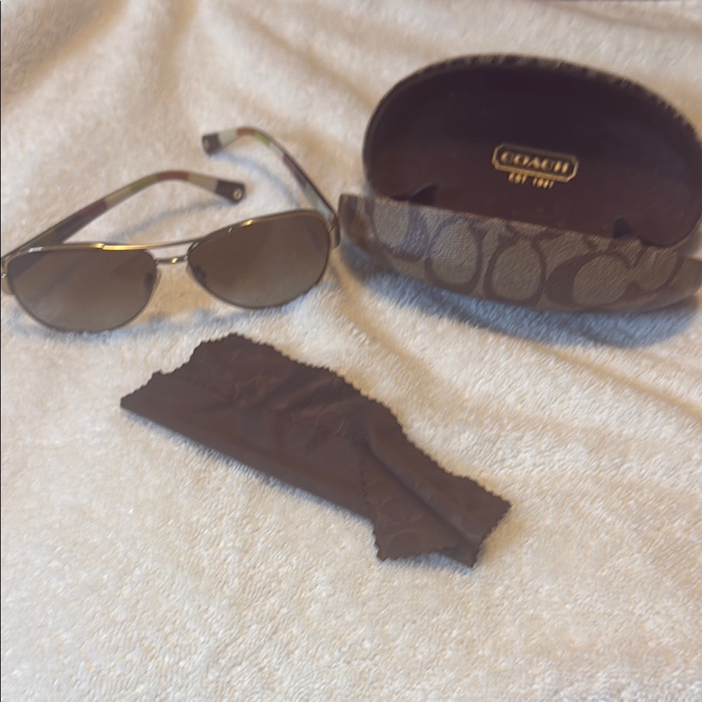 Coach Brown Sunglasses with Signature Case